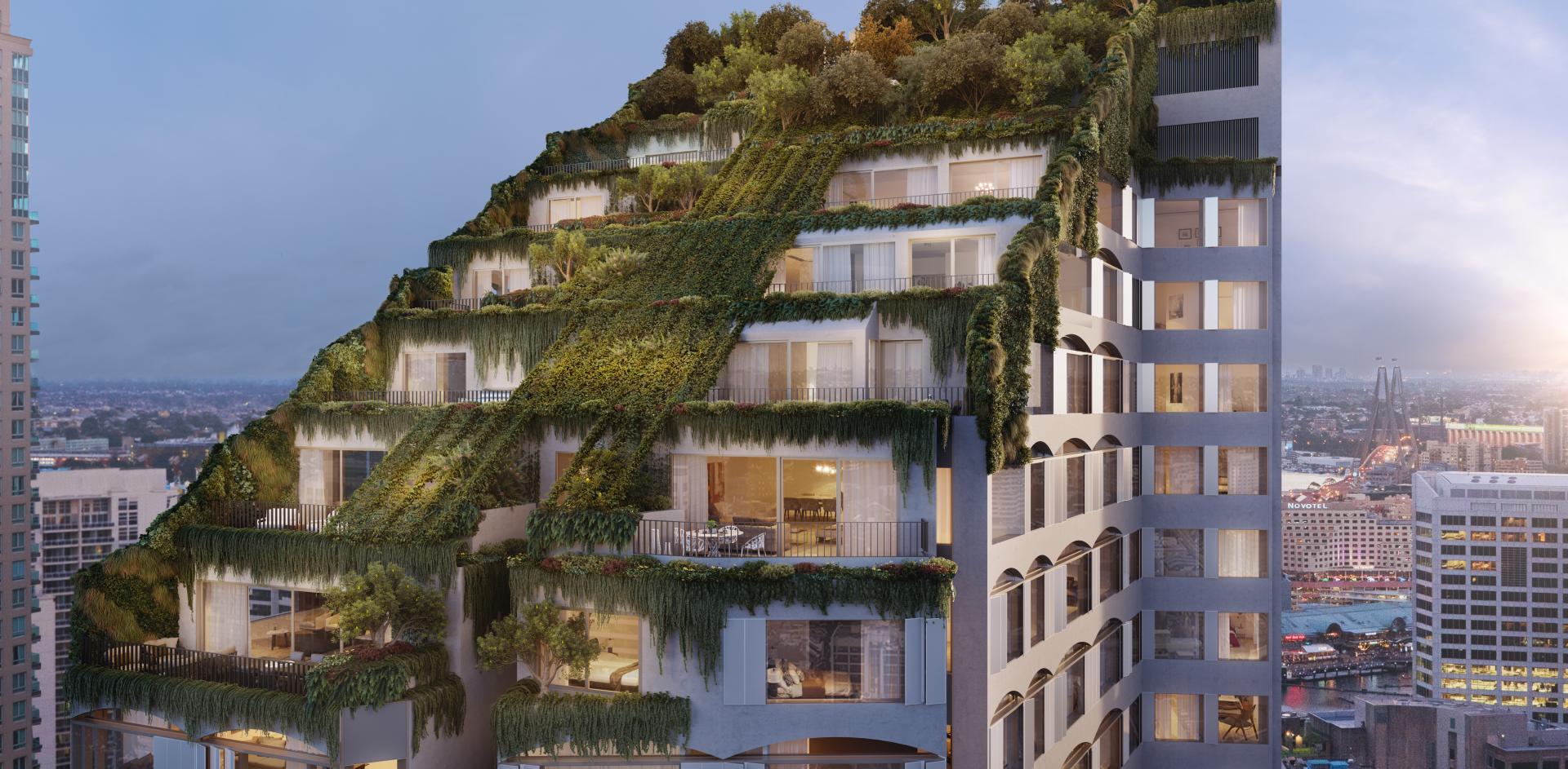 Bathurst Street Residential hotel which shows a garden style on top of the building