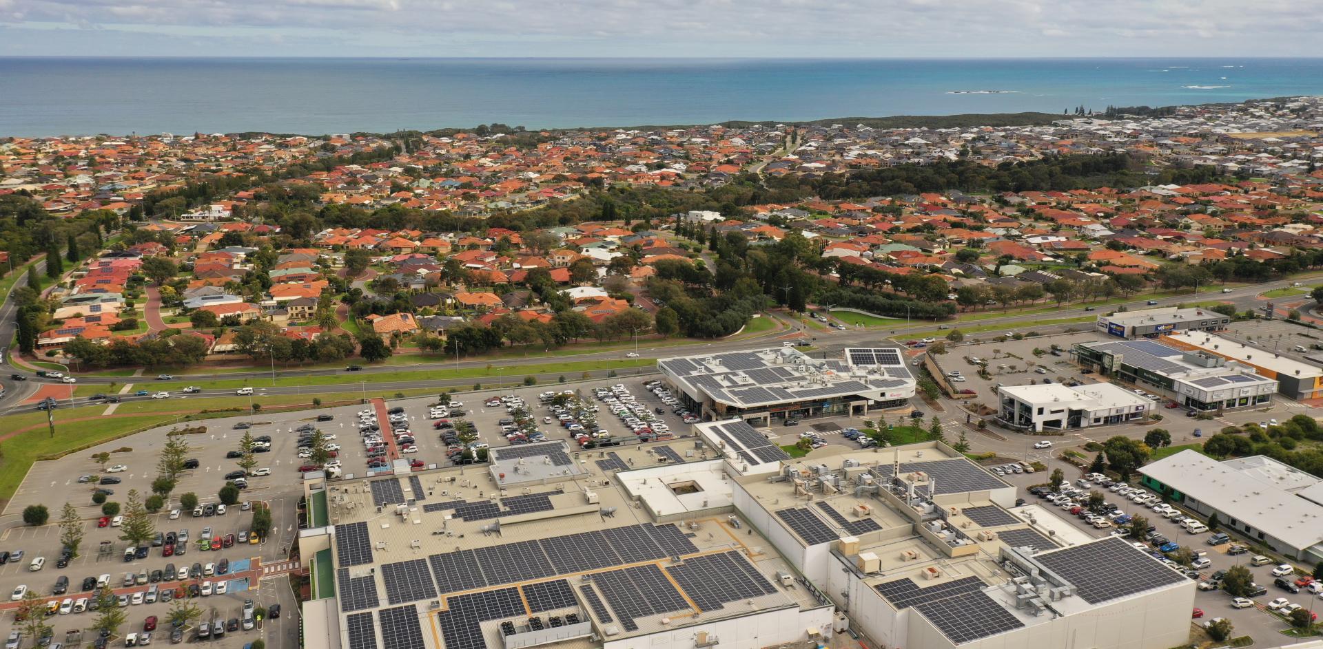 Currambine Central shopping centre aerial view