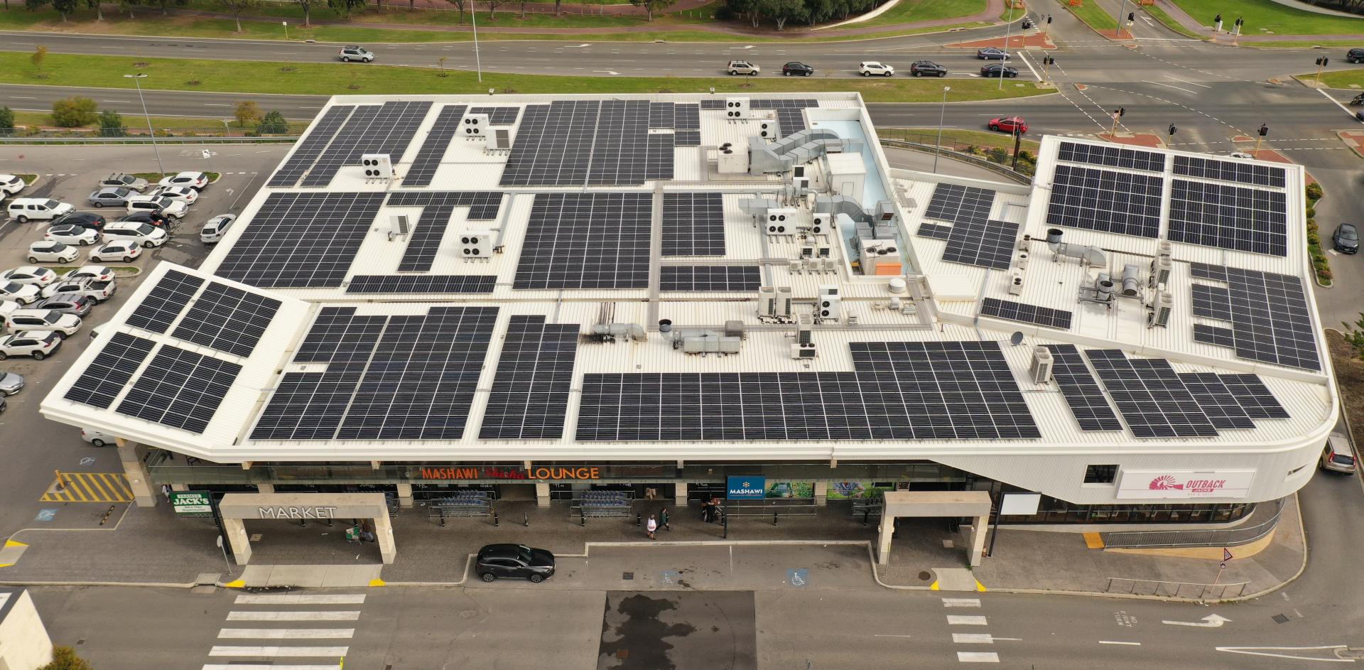 Currambine Central shopping centre aerial view