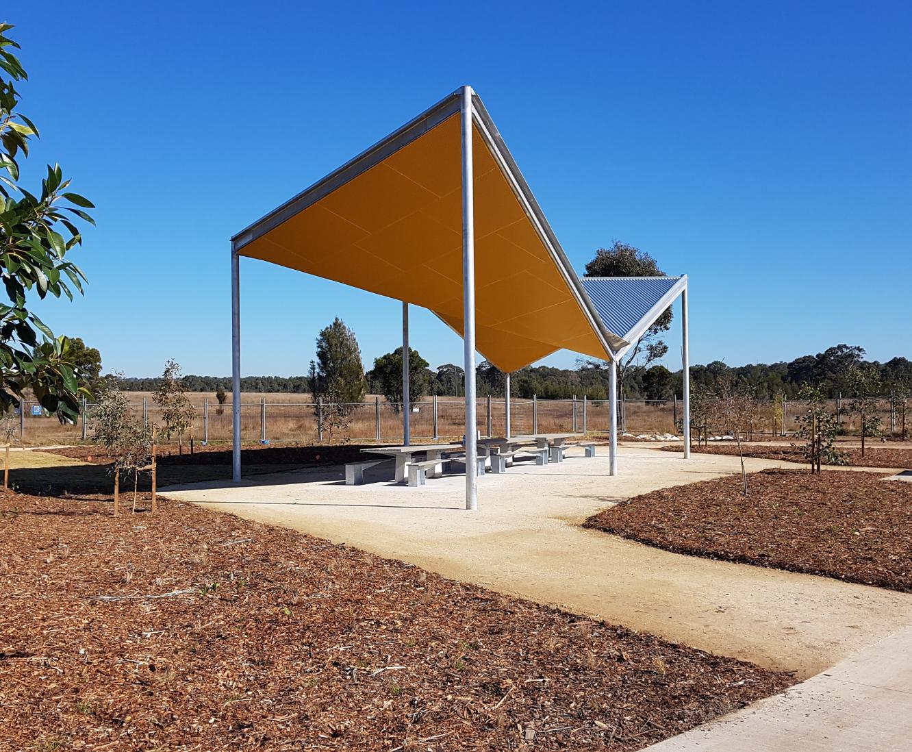 Western Sydney Parklands undercover seating area