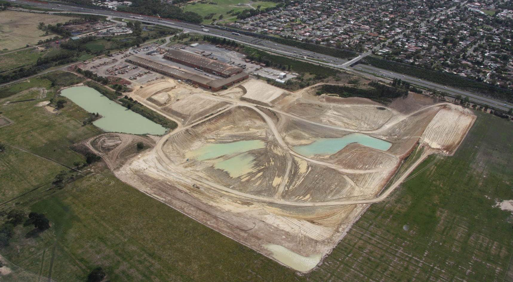 Overhead photograph of quarry