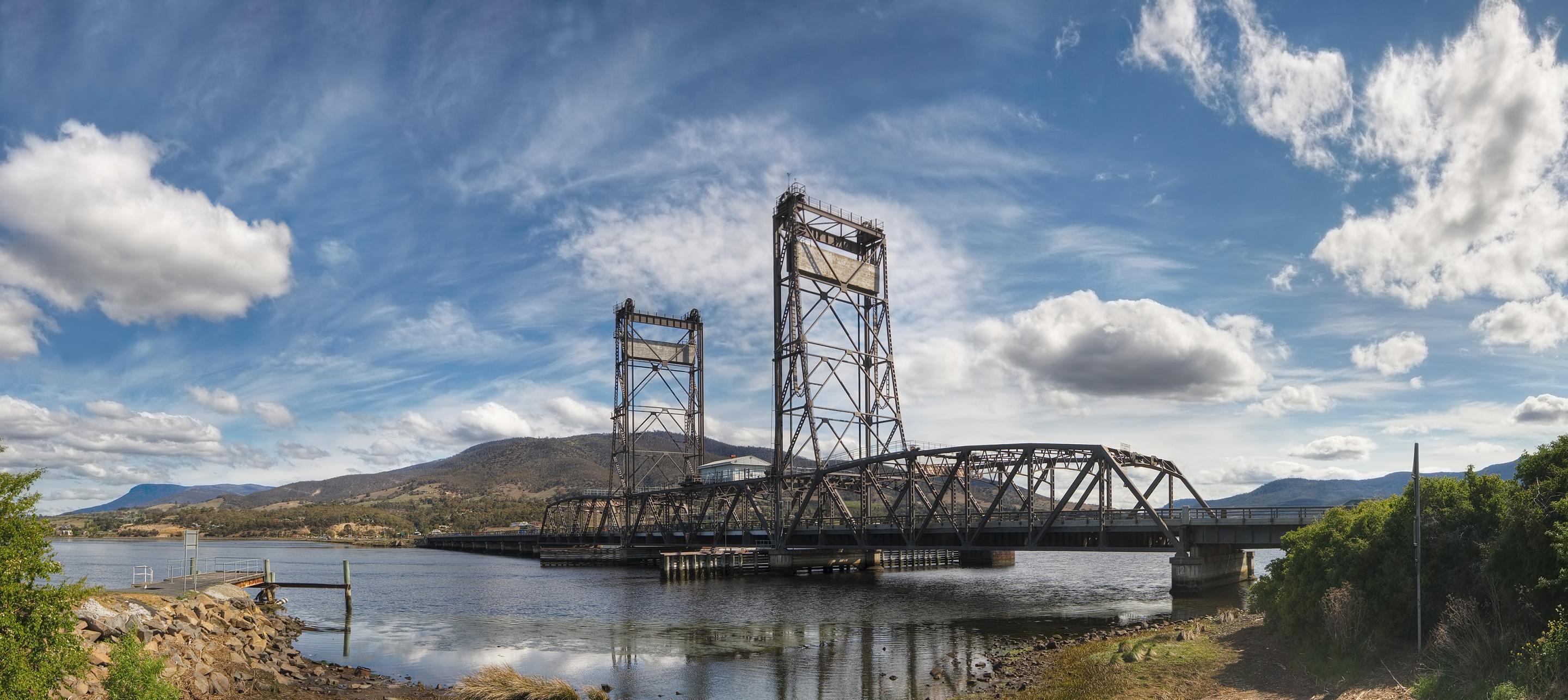 Large bridge over water on a sunny day