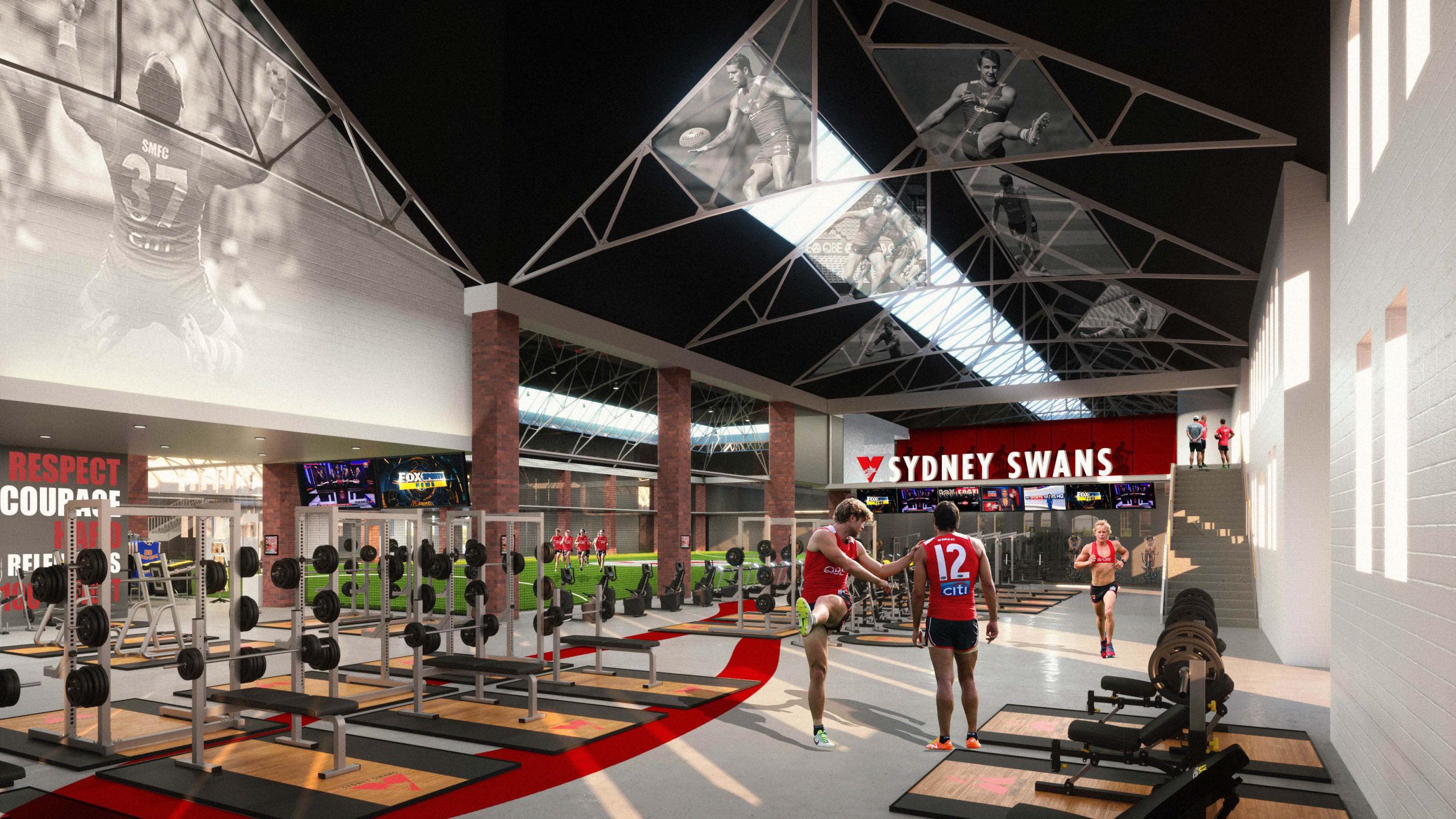 Artist's impression of Sydney Swans gym