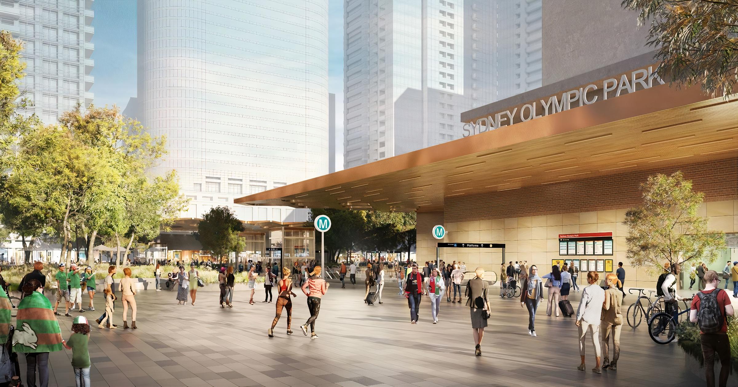 Artist's impression of Sydney Olympic Park Station entry