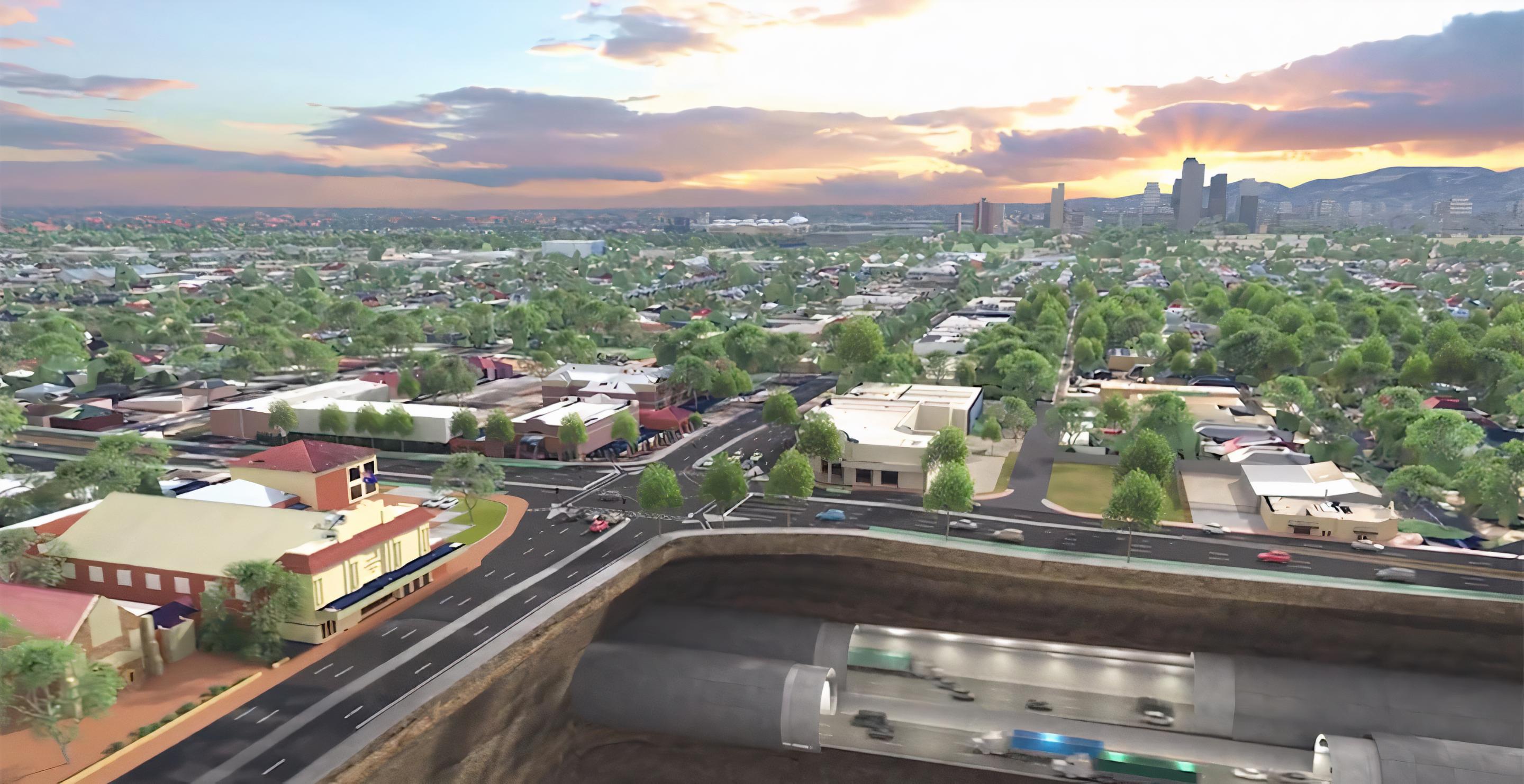 Artist's impression of North South Corridor aerial view