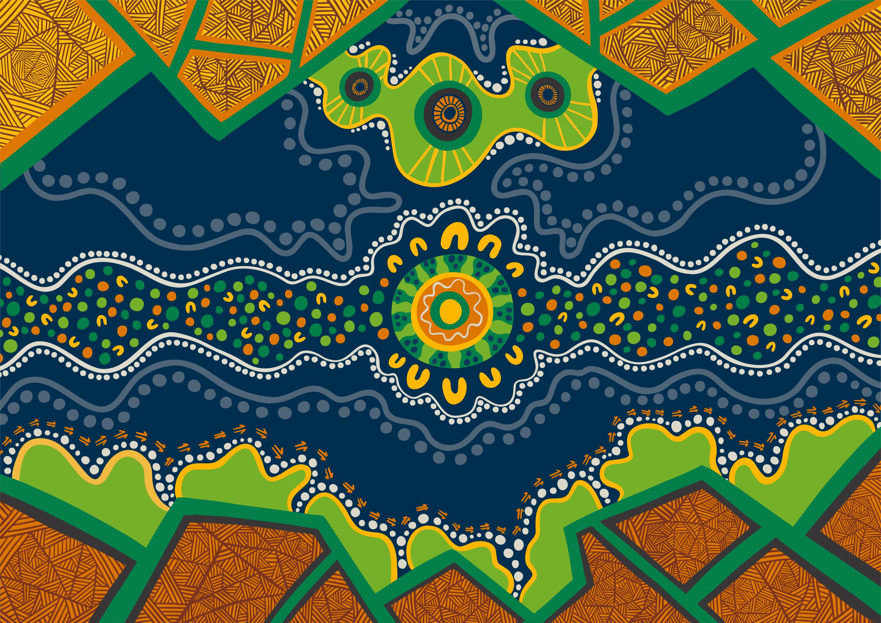 Decorative image of an Indigenous artwork